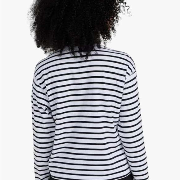 ATM Anthony Thomas Melillo Black and White Striped Long Sleeve Tee - Picture 3 of 6